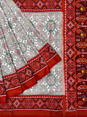 Red & white Navaratan Patola Saree