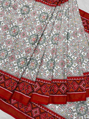 Red & white Navaratan Patola Saree