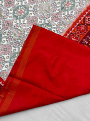 Red & white Navaratan Patola Saree