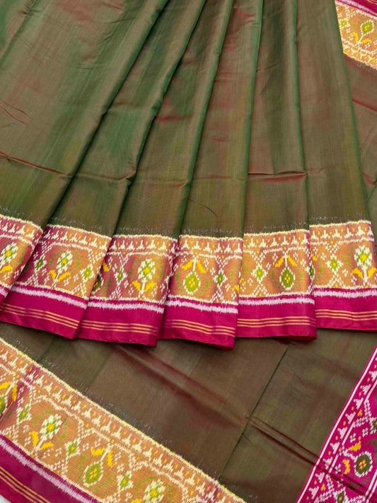 Pink & shaded Green Rajkoti Patola
