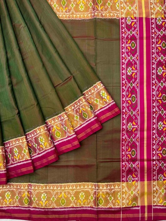Pink & shaded Green Rajkoti Patola