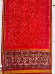 Red & Maroon Patola Bandhani Saree