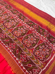 Red & Maroon Patola Bandhani Saree