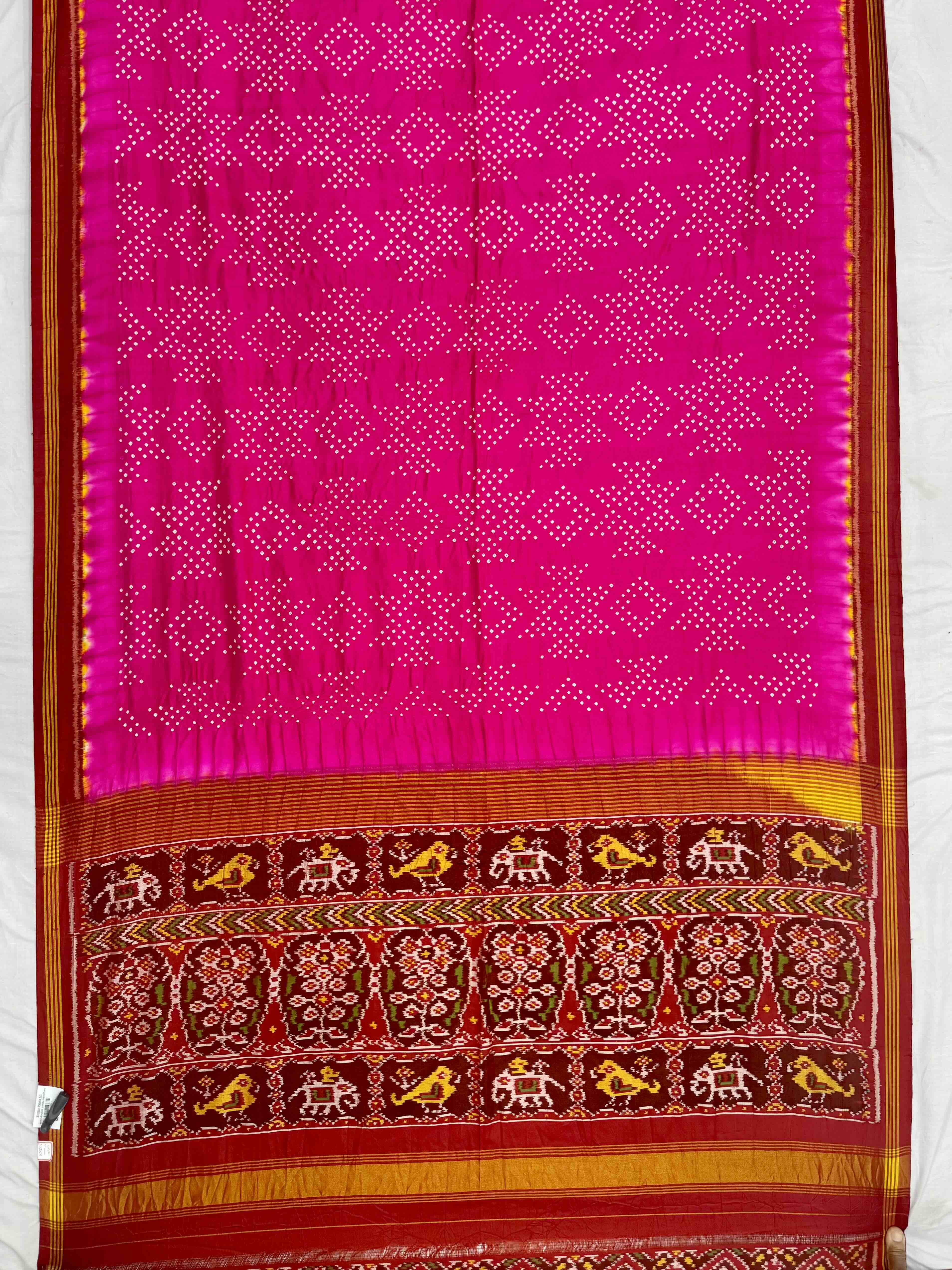 Red & Rani Bandhani Patola Saree