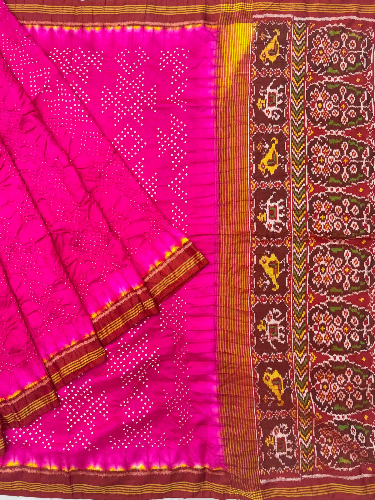 Red & Rani Bandhani Patola Saree
