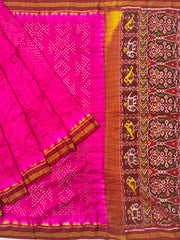 Red & Rani Bandhani Patola Saree