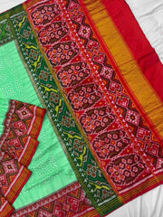 Ganga Jamuna Pista Bandhani Patola Saree