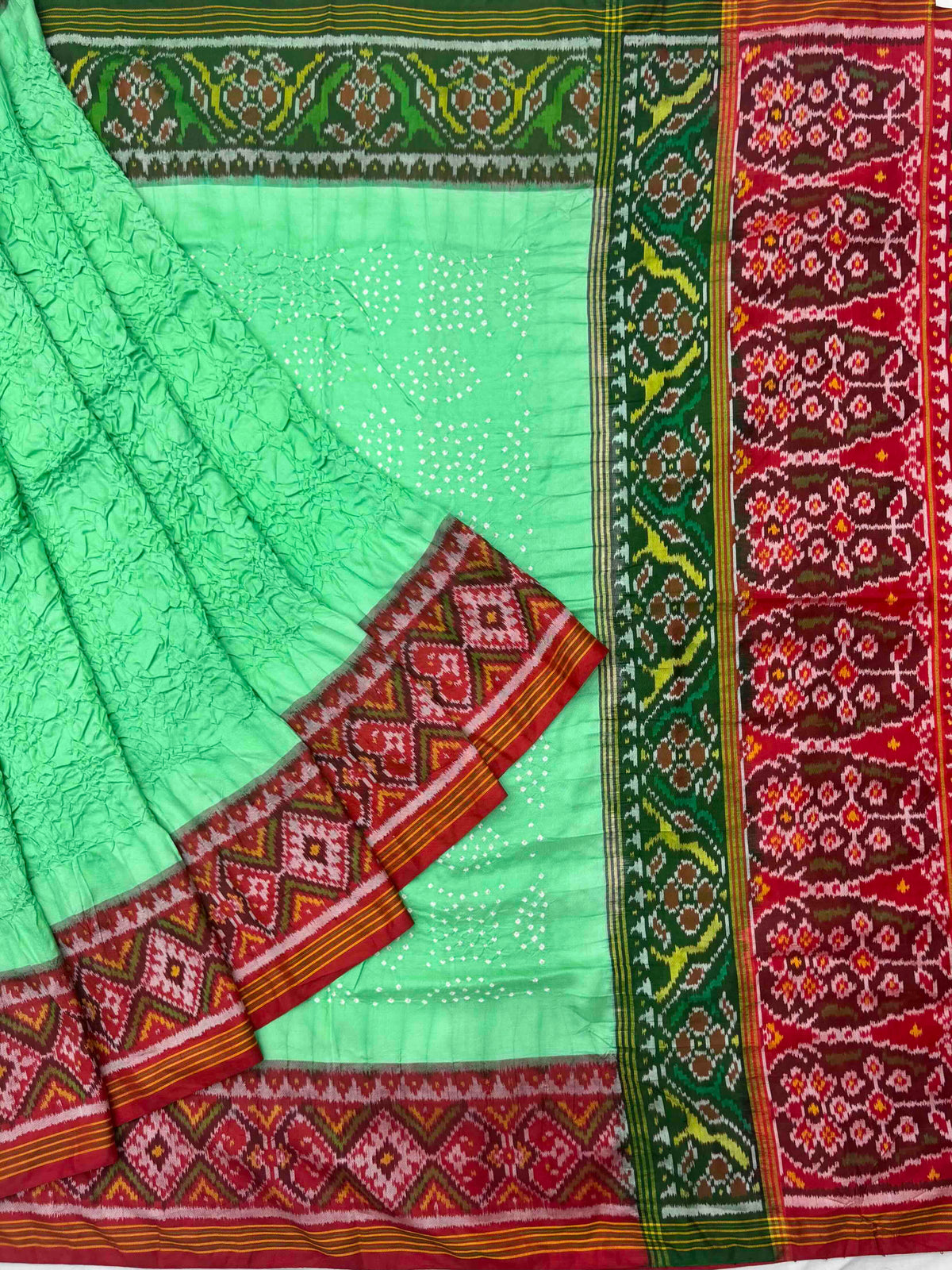 Ganga Jamuna Pista Bandhani Patola Saree