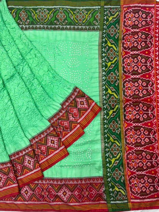 Ganga Jamuna Pista Bandhani Patola Saree