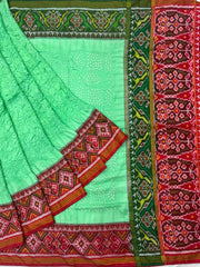 Ganga Jamuna Pista Bandhani Patola Saree