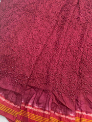 Maroon & beat maroon Bandhani Patola Saree
