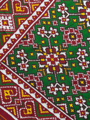 Red & Green Navaratan Patola