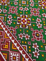 Red & Green Navaratan Patola