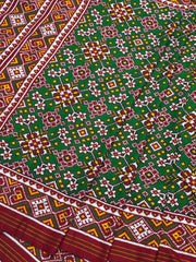 Red & Green Navaratan Patola