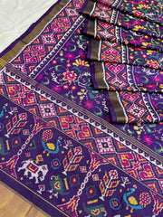 Purple creaper Design Patola Saree