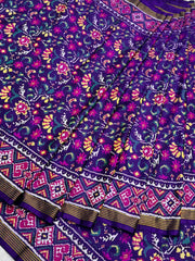 Purple creaper Design Patola Saree
