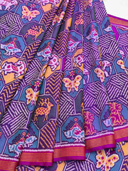 Purple Multicolour multifigure Patola