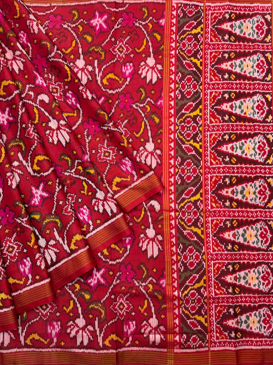 Red creaper design Patola Saree