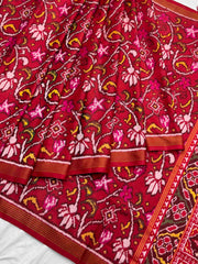 Red creaper design Patola Saree