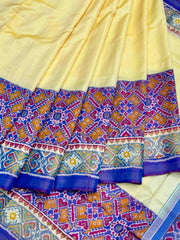 offwhite skirt border plain Patola Saree