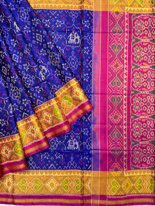 Pink & Blue navratan narikunj Patola