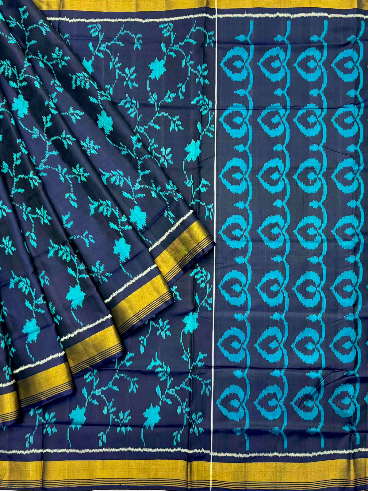 Blue & Peacock blue Designer PatolaSaree