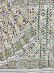 White Butti Design Rajkoti Patola