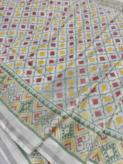 White Butti Design Rajkoti Patola