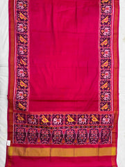 Pink plain Narikunj Patola Saree