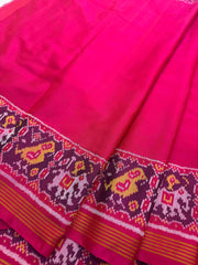 Pink plain Narikunj Patola Saree