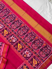 Pink plain Narikunj Patola Saree