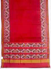 Plain Red Navratan border Patola Saree