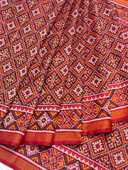Maroon Red Panchanda Patola Saree