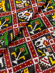 Maroon & Black Small Narikunj Patan Patola