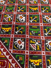 Maroon & Black Small Narikunj Patan Patola