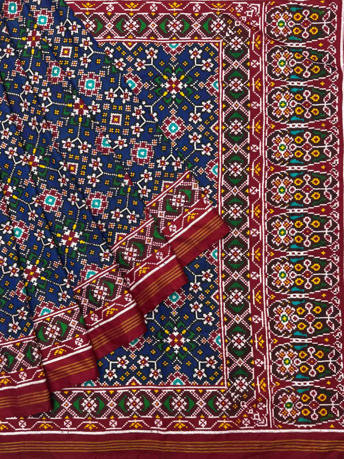 Red & Blue Navaran Patan Patola