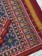 Red & Blue Navaran Patan Patola