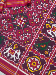 Rani Pink navaratan narikunj Patan Patola