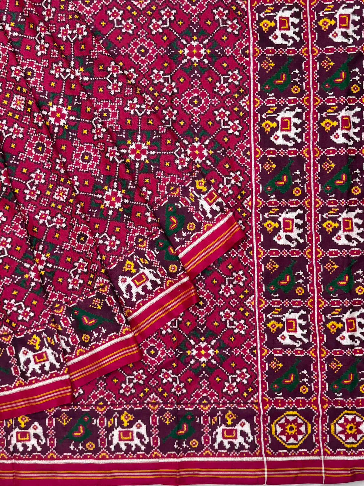 Rani Pink navaratan narikunj Patan Patola