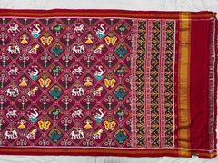 Red & Pink narikunj 9 figure Patan Patola