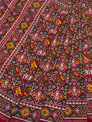 Maroon Narikunj Traditional Patan Patola