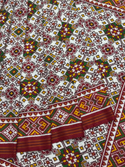 Red & white Navratna bhat Patan Patola