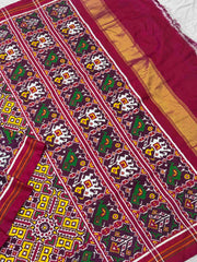 Pink & lemon Yellow Manekchowk Narikunj Patan Patola