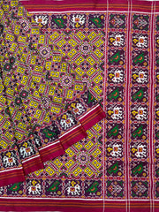 Pink & lemon Yellow Manekchowk Narikunj Patan Patola