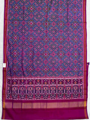 Teal with magenta pink navratan single ikat Patola