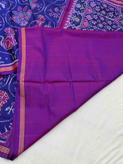Royal Blue & magenta multi figure Patola saree