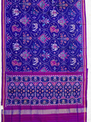 Royal Blue & magenta multi figure Patola saree