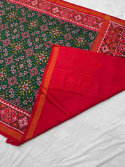 Red & Green Navaratan Patola saree