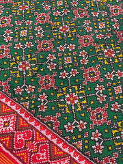 Red & Green Navaratan Patola saree