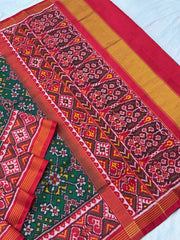 Red & Green Navaratan Patola saree
